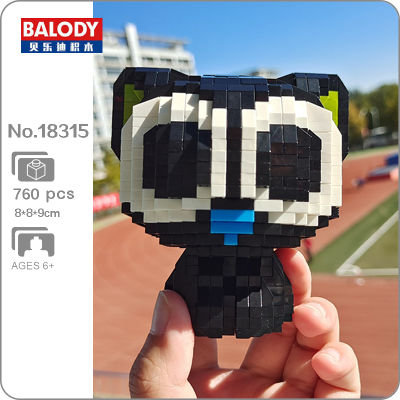 Balody 18315บิ๊กตาแมวดำน่ารักการ์ตูนสัตว์มอนสเตอร์สัตว์เลี้ยง DIY มินิเพชรอิฐบล็อกอาคารของเล่นสำหรับเด็กไม่มีกล่อง