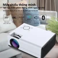 Máy chiếu phim lên tường 4K HD 1080P 3D kết nối wifi 5g AI thu âm giọng nói rạp chiếu phim tại nhà siêu sắc nét dành cho gia đình văn phòng điện thoại iPhone Android mini