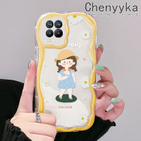 Chenyyka เคสสำหรับ Realme 8 5G 8S 5G Q3i V13 5G Narzo 30 Q3เคสลายการ์ตูนในฤดูร้อนที่น่ารักเด็กผู้หญิงตัวเล็กโค้งเคสใสเนื้อครีมใสฝาครอบป้องกันเคสมือถือ