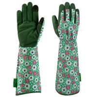 1Pair Gardening Gloves for Thorn Proof Sleeve Working Garden Weeding Digging Planting Breathable Touchscre