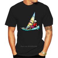 Design Windsurfer Skeleton T-Shirt Tshirt Men Hipster Adult T Shirt O- Neck Short Sleeve Tees Harajuku 【Size S-4XL-5XL-6XL】