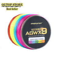 ANGRYFISH Diominate X9หลายสี PE,คลังสินค้าพร้อม9เส้นถักเปีย500เมตร/547yds 15LB-100LB สายตกปลาแข็งแรงมาก