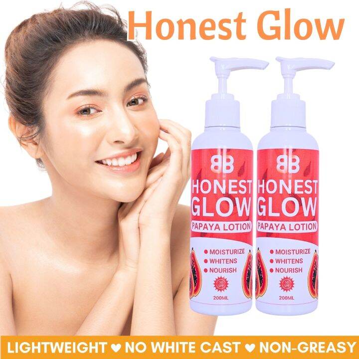 Honest Glow Papaya Lotion 200ml, Gluta Infusion Intense Whitening
