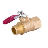 1/4 NPT Female Male Mini Brass Shut Off Ball Valve Tap Water Gas Fuel Air for Air Compressor Home Garden Witth Red Handle