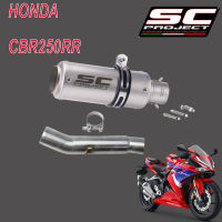 ท่อ sc project honda cbr250rr สลิปออน ตรงรุ่น เสียงลั่นดุ ไม่แตกในรอบสูง อุปกรณ์ครบชุด รับประกัน1ปี สีเทา