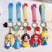 Disney Cartoon Anime Princess Mermaid Frozen Pendant Keychains Car Key Chain Key Ring Phone Bag Hanging Jewelry Kids Gifts