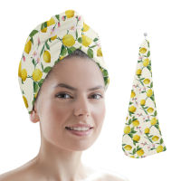 Summer Lemon Fruit Women Hair Drying Hat Quick-dry Hair Towel Cap Hat Bath Hat Microfiber Towel Cap