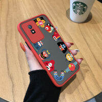 เคสโทรศัพท์พร้อมใช้สำหรับ Vivo Y02A เคสดีไซน์ตัวการ์ตูน Sesame Street น่ารักเด็กชายเด็กหญิงน่ารักมีน้ำค้างแข็งโปร่งใสสัตว์แบบแข็งกันกระแทกฝาครอบหลังแบบเต็มรูปแบบเคสป้องกันกล้อง