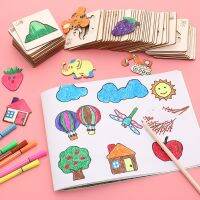 20Pcs Wooden Montessori Kids Drawing Toys DIY Painting Template Stencils Learning Educational Toys for Children Christmas Gifts Rulers  Stencils