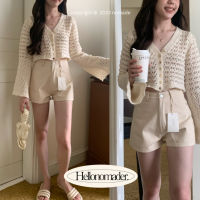 NOMADE.&amp; พร้อมส่ง Calla knitted top {เสื้อไหมพรมแขนบานกระดุมทอง} 815