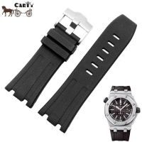 ∈۩✇ High quality fluorine rubber watch strap is suitable for AP Royal Oak Offshore 15710 15703 series mens Needle clasp 28mm