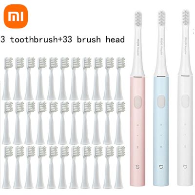 หัวแปรงสีฟันชาร์จได้ USB หลากสีสำหรับแปรงฟันอัจฉริยะ Mijia T100แปรงสีฟันไฟฟ้าพลังคลื่นเสียง Mi ของแท้