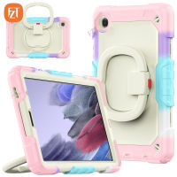 สำหรับซัมซุงกาแล็กซีแท็บ A7 Lite 8.7 "(2021) /T220 SM-T225 T225N FZT Casing Tablet ลายพรางสีเบจพีซี + ฝาครอบกรอบซิลิโคนในตัวจับส่วนที่เหลือและกระเป๋าสายยาวสะพายไหล่