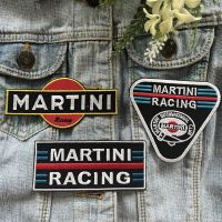 Martini Racing ตัวรีดติดเสื้อ อาร์มรีด อาร์มปัก ตกแต่งเสื้อผ้า หมวก กระเป๋า แจ๊คเก็ตยีนส์ Racing Embroidered Iron on Patch