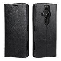 ♂✜☸ Natural Genuine Leather Skin Flip Wallet Book Phone Case Cover On For Sony Xperia Pro-I 5G 2021 Pro I ProI XQ-BE42 BE72 512 GB