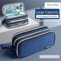 【CC】∋✑ﺴ  3 Compartment Large Capacity School Student Cases Stationary Organize Office Supply