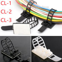 10pcs CL-1 CL-2 CL-3 สายคลิป Self Adhesive Mount ลวด Clamps สาย Tie คงที่ปรับยึดผู้ถือ Organizer สีขาวสีดำ-nyekaifa