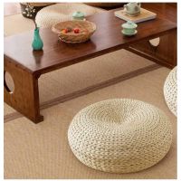 ●✖♛ Floor Cushions Tatami Cushion Round Straw Mat Chair Seat Pad Pillow Round Floor Tablemat Natural Straw Round Pouf Tatami Cushion