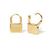 Fashion simple european women jewelry multi piercing cute lovely small Lock shaped earring promotion