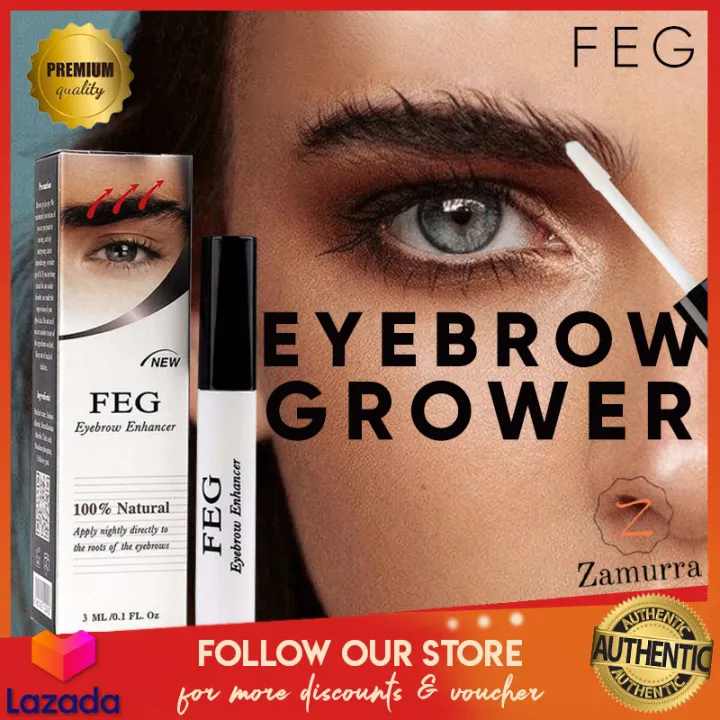 Authentic Original FEG Eyebrow Enhancer Grower Rapid Growth Serum Liquid,  100% Natural Ingredients, Highly Concentrated Growth Serum 3ml, Water  based, Not Castor Oil by Zamurra | Lazada PH