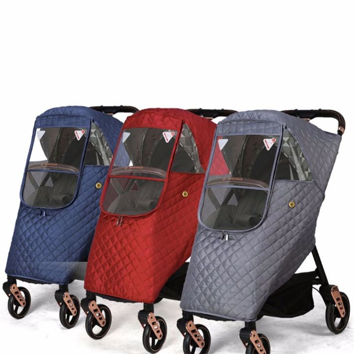 ผ้าคลุมกันฝนกันหนาวสำหรับรถเข็นเด็ก-อุปกรณ์เสริมสำหรับรถเข็นเด็กทารกผ้าคลุมฝุ่นลมคลุมทั้งหมดรถเข็นเด็ก