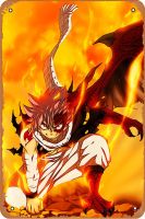 โปสเตอร์แฟรี่เทล Etherious ณัฐสุ Dragneel โปสเตอร์อะนิเมะ (2) ป้ายดีบุกโลหะโบราณสำหรับห้องน้ำร้านอาหารคาเฟ่บาร์คลับครัวโรงรถป้ายเครื่องตกแต่งฝาผนัง8X12นิ้ว