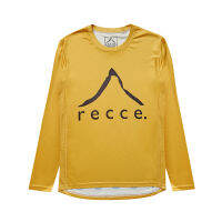 เสื้อปั่นจักรยานเสือภูเขาแขนยาว Recce Golden Yellow Long Sleeve Mountain Bike Jersey, Quick Dry Bullet Hole Air Cooling Technology.