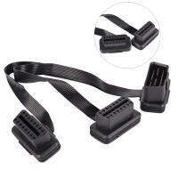 Asahi Motor FLAT 16Pin ELM327 OBD2ชายถึง DUAL FEMALE Y Splitter Elbow EXTENSION CABLE LEAD