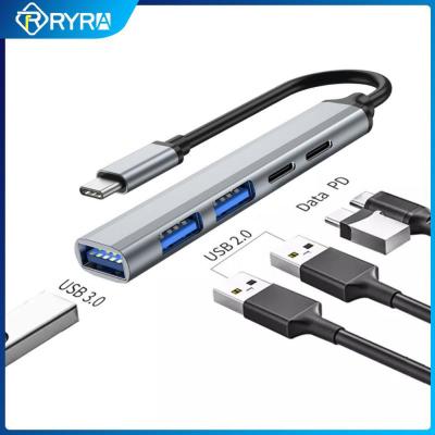 RYRA 5 In 1 USB C HUBPower Adapter 5 Port Multifunctiona Splitter Adapter Support PD 65W Fast Charging For PC Laptop Phone USB Hubs