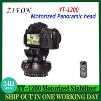 ZIFON YT-1200หมุนด้วยมอเตอร์อัตโนมัติหัวพาโนรามารีโมทคอนโทรลกระทะเอียงกันโคลงขาตั้งกล้องสำหรับกล้องสมาร์ทโฟน