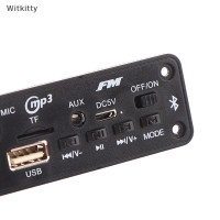 Witkitty 10W 6W บอร์ดเครื่องขยายเสียงบลูทูธ, บอร์ดถอดรหัส MP3ไมโครโฟนเครื่องเล่น Mp3ในรถยนต์ชาร์จไฟได้โมดูลวิทยุ FM ไมโครโฟน TF USB amplificador