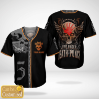 2023 new arrive- XZX180305  Personalized 5 fingers - Death Punch rock band 3D print Baseball Jersey V6