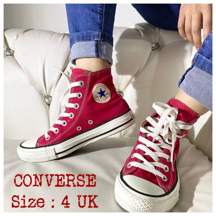 Converse High Cut (BUNDLE) - RED COLOR - SIZE 4 UK | Lazada