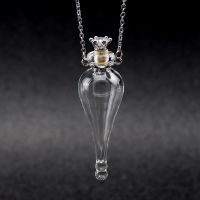 Vintage Magic Glass Wishing Drifting Bottle Cork Magic Potion Lucky Bottle Transfer Amulet DIY Necklace Couple Holiday Pendant