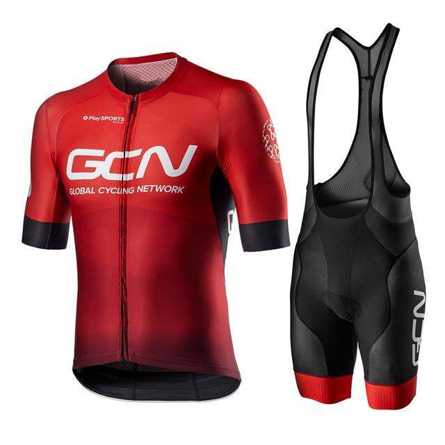 2021 Red GCN Cycling Team Jersey 19D New Bike Shorts Suit Ropa Ciclismo
