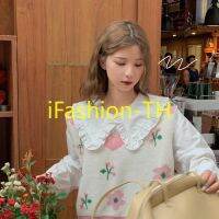 เสื้อแขนยาว เสื้อกันหนาว เสื้อกันหนาว ผญ เสื้อกันหนาว ผช 【iFashion】เสื้อกันหนาว คุณภาพสูง เสื้อกันหนาว ผญ เสื้อไหมพรม เกาหลี ใส่สบายๆ มีทั้งขายปลีก/ขายส่ง 2022 ใหม่ TH220231