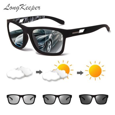 【LZ】☒  LongKeeper New Polarized Photochromic Sunglasses Brand Design Men Driving Change Color Sun Glasses Anti-UV Square Goggles