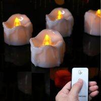 ✚✇✻ Pack of 4 Remote Control Tear Drop Home Decorative CandlesBattery Operated Votive Easter Candles For Wedding Birthday Party