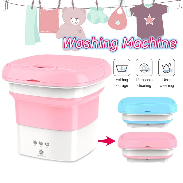 เครื่องซักผ้าพกพา ถังซักผ้ามินิ เครื่องซักผ้าขนาดเล็ก พับเก็บได้ พกพา
