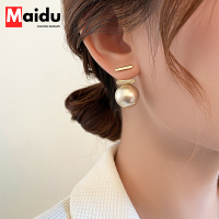 Maidu Jewelry ต่างหูมุกทรงเรขาคณิตสำหรับผู้หญิงต่างหูสตั๊ดแฟชั่นอารมณ์ล่าสุด