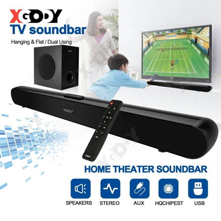 XGODY 2.1 TV Soundbar Speaker Home Theater Sound System Wireless