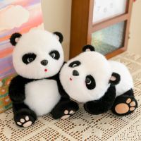 Soft Panda With Bamboo Leaves Plush Toys Stuffed Animals Dolls Cute Simulated Panda Plush Toy Decorative For Christmas Gift