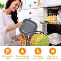 ONLYE หม้อทอด Air Fryer ซิลิโคนอาหารอบสี่เหลี่ยม,ถาดของว่าง,ถาดครัว,ทนต่ออุณหภูมิ