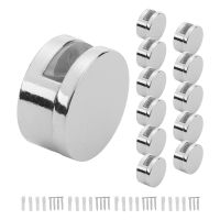 12 Pcs Zinc Alloy Glass Clips Mirror Clip Wall Mounted Glass Clamp Suitable for Bathroom Living Room Public , Etc