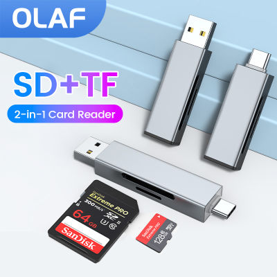 เครื่องอ่านการ์ด2in1 USB 2.0 Type C เป็น Micro Sdtf เครื่องอ่านการ์ดหน่วยความจำอะแดปเตอร์สำหรับพีซีอุปกรณ์แล็ปท็อป Cardreader การถ่ายโอนข้อมูล