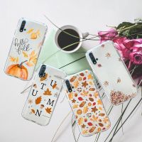 Nana Ko Electron】เคสมือถือโปร่งแสงฟักทองใบไม้ร่วงฤดูใบไม้ร่วงสำหรับ Huawei Honor P Mate Y 30 40 20 50 8 70 10 9 A I X C Pro Lite Prime Smart