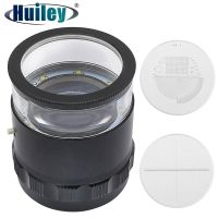 LED Scale Loupe 10X Illuminated Desktop Magnifier Metal Detachable Reticle Coated Optical Glass Lens Focus Adjustable