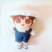 [MYKPOP]KPOP Plush Doll S Clothes Items: Hat Sweater Overalls Shoes 4Pcs Set For 20Cm8 Dolls (Without Doll) SC23032513