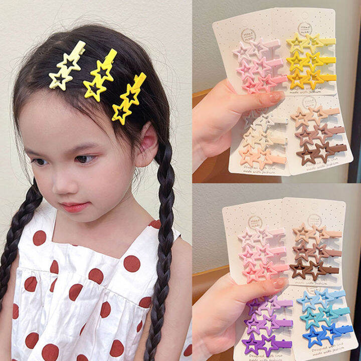 Candy Colored Duckbill Clip Gradient Star Hair Clip Women Simple Hair