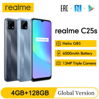 Global Version realme C25S 6.5 FHD+ Screen Helio G85 Octa Core 4GB 128GB Smartphone 6000mAh NFC 18W Quick Charge Mobile Phone